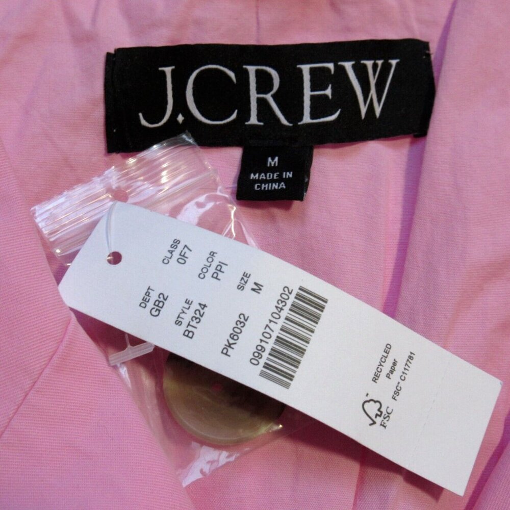 NWT J.Crew Relaxed Heritage Trench Coat in Picador Pink Chino Oversized M $248 - Picture 2 of 3